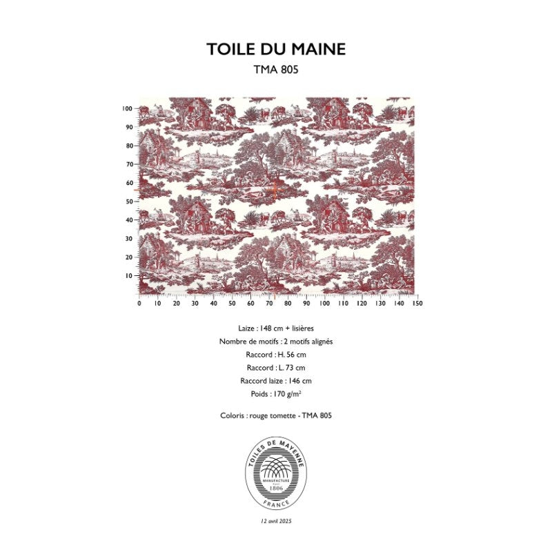 TOILES DU MAINE – coloris Rouge tomette