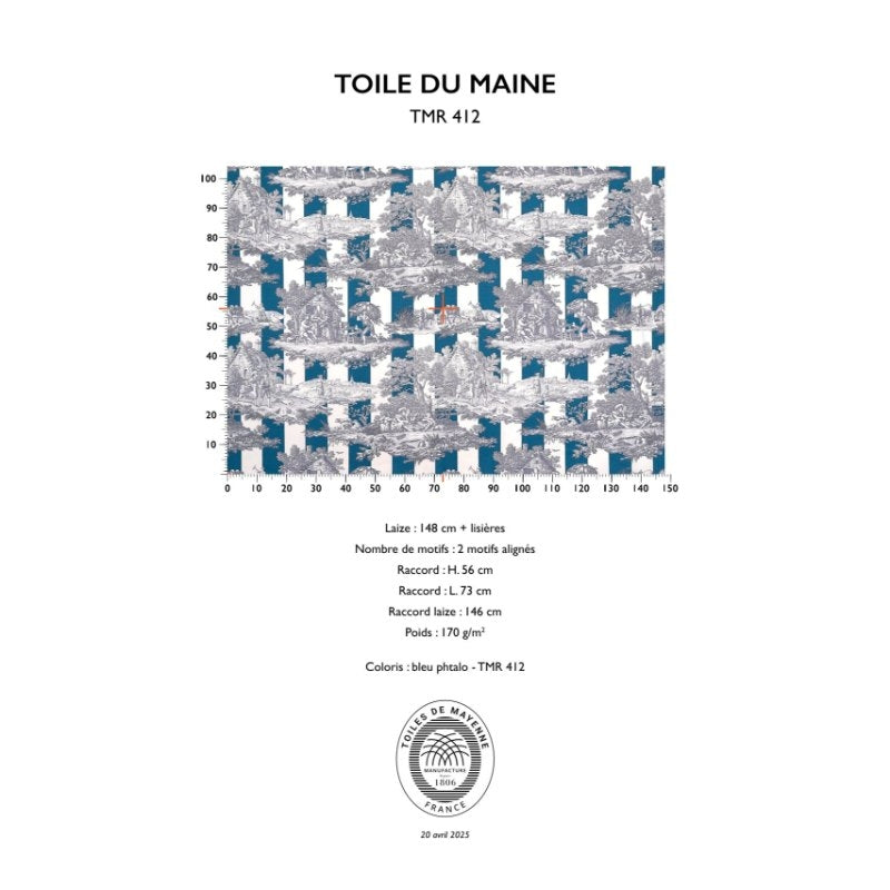 RAYURE DU MAINE – coloris Bleu phtalo