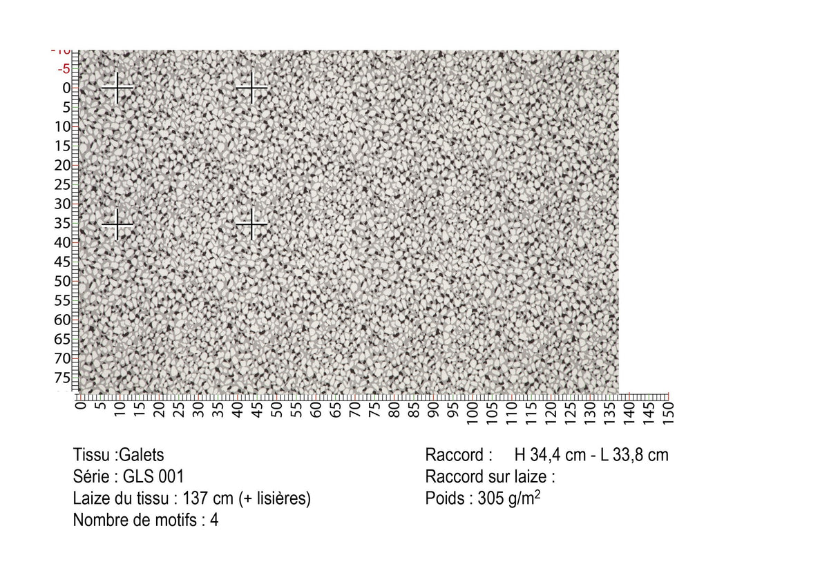 Galets Gris Colombe - coupe de tissu GLS001