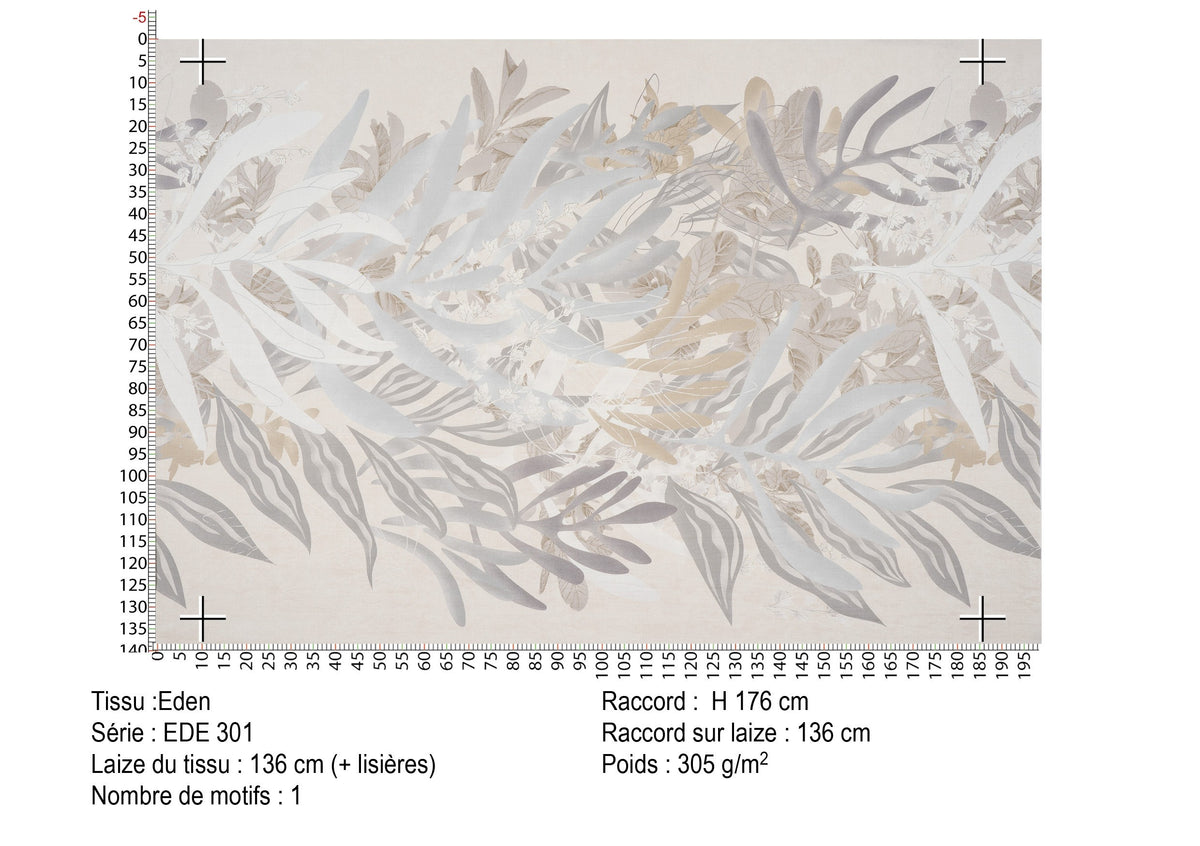 Eden Gris Brume - coupe de tissu EDE301