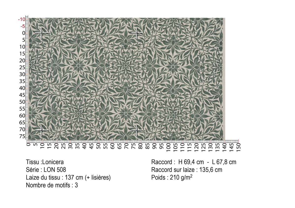 Lonicera Vert Saule - coupe de tissu LON508