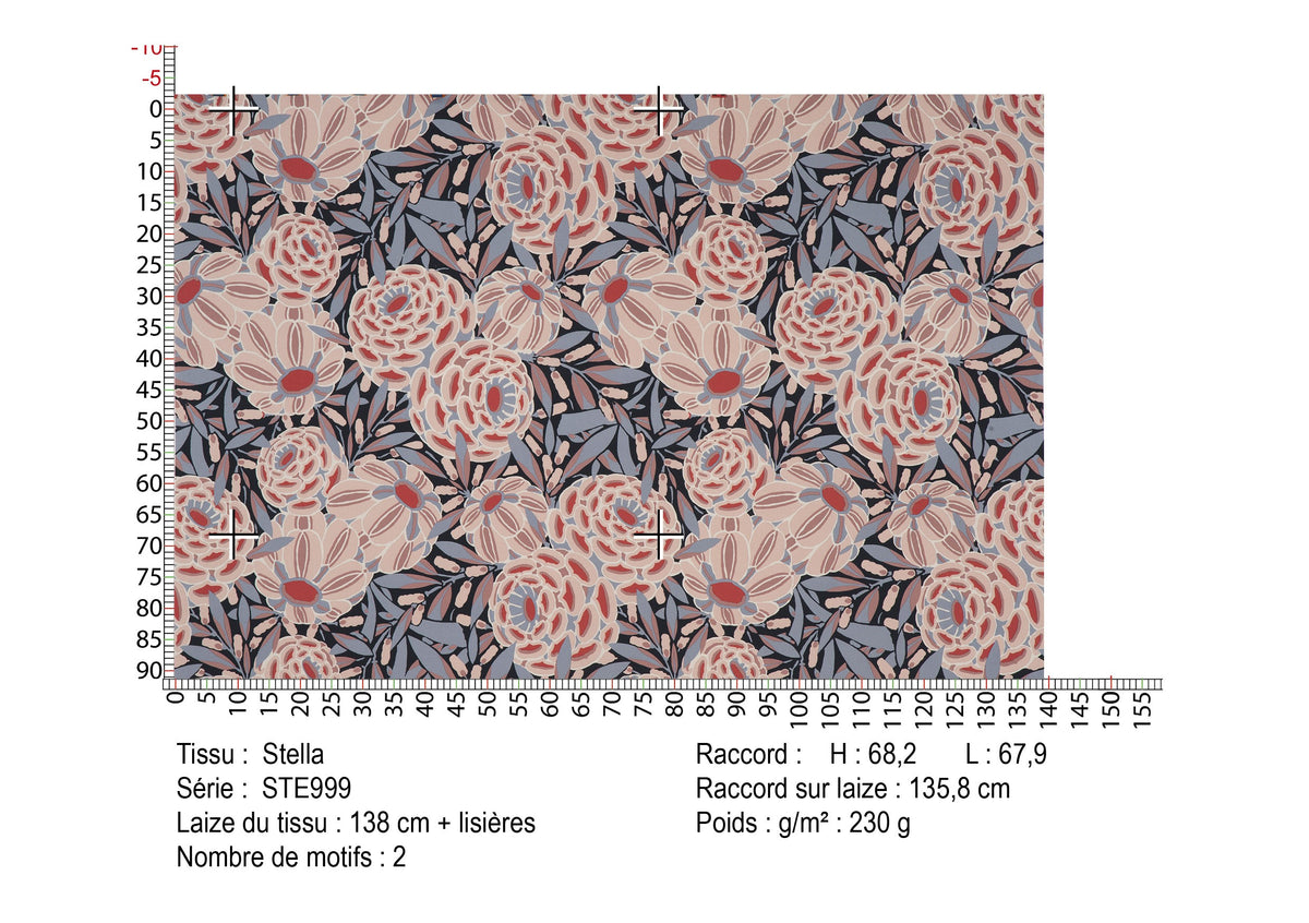 Stella Multico Rose - coupe de tissu STE999