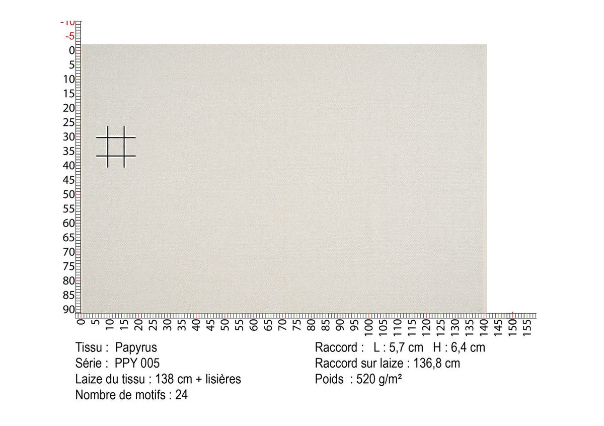 Papyrus Cérusé - coupe de tissu PPY005