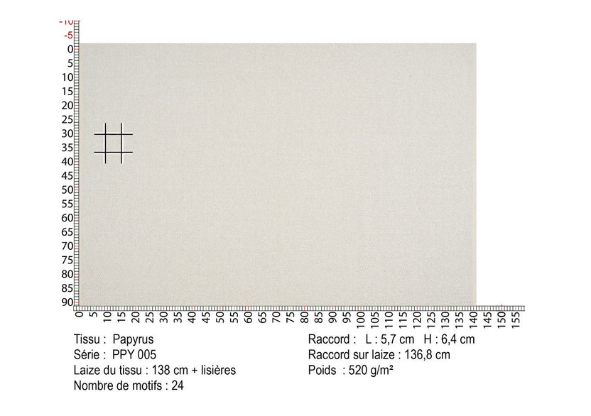 Papyrus Cérusé - coupe de tissu PPY005